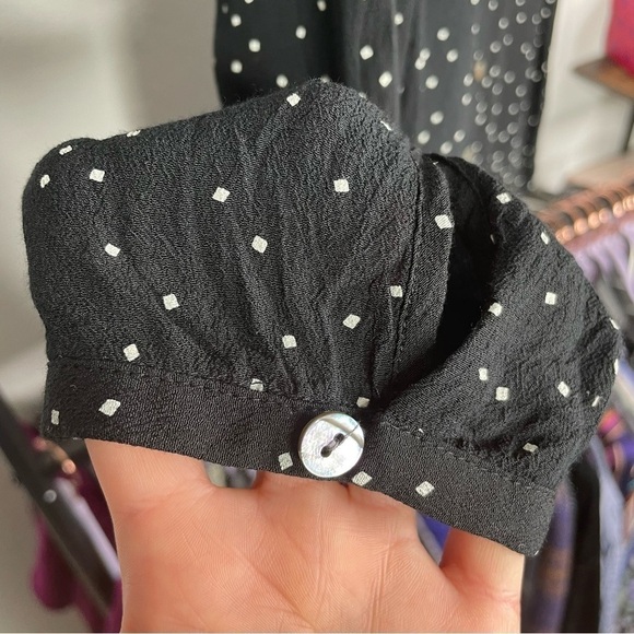 J. Jill Black & White Polka Square Crepe Blouse - Picture 3 of 8